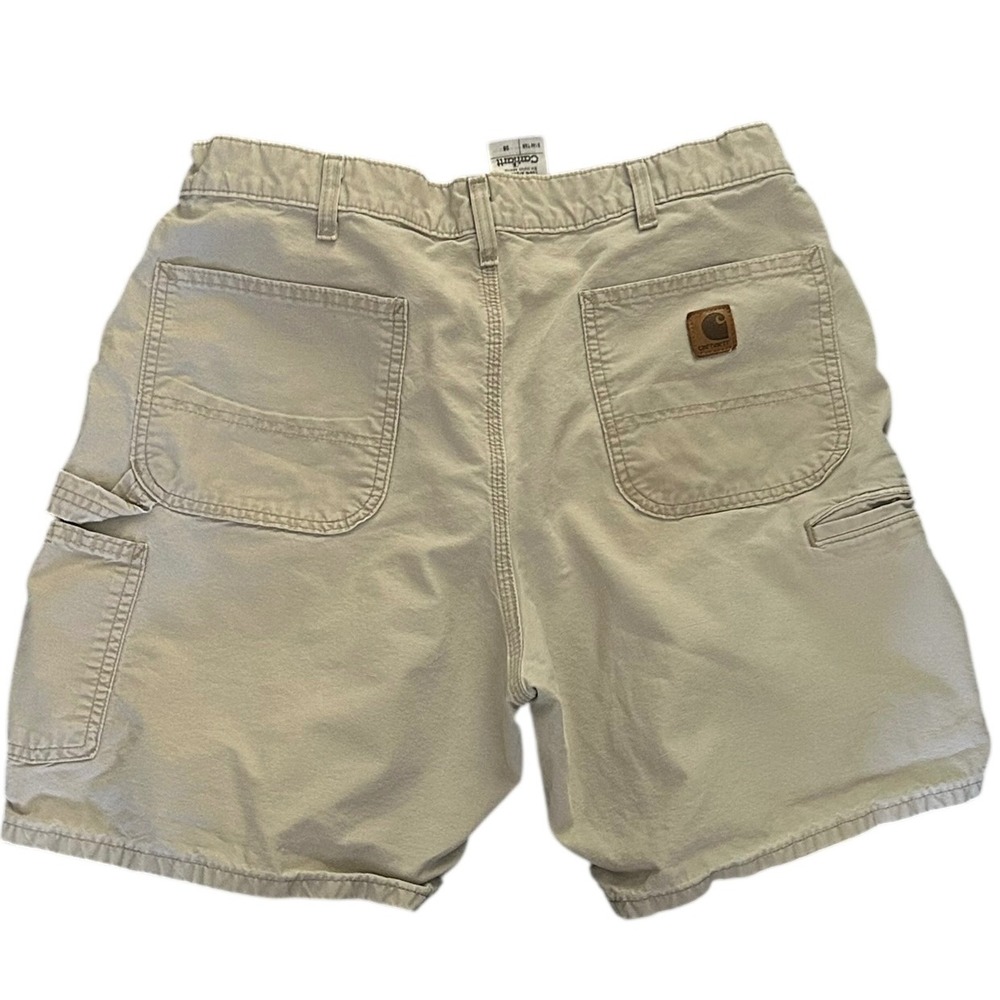 Carhartt Mens Tan‎ Canvas Work Carpenter Shorts Size 38 Cotton Utility